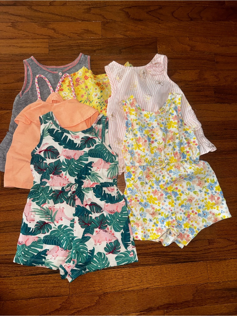 2T Summer Bundle - 2 rompers and 4 shirts